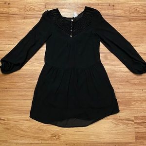 Japna Black Dress with Lace Top and Sheer Bottom